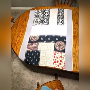 Malika large scarf with a blocked and paisley print.